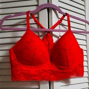 Bright Red Lace Bralette